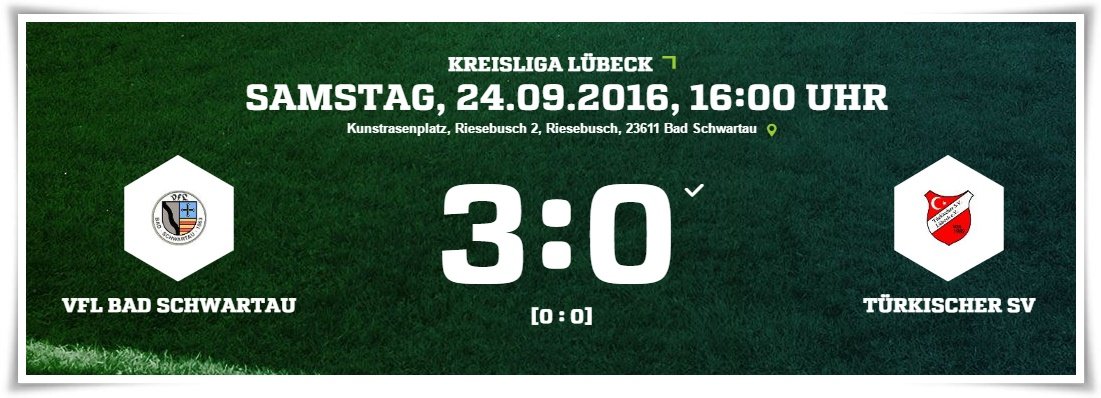 9. Spieltag Kreisliga VFL Bad Schwartau - Türkischer SV Lübeck 3-0
