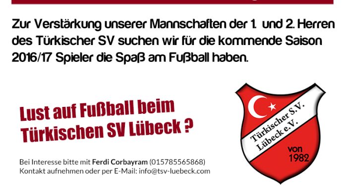 Spielersuche2016 17 - Türkischer SV Lübeck e.V.