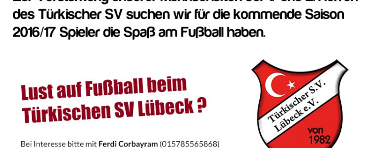 Spielersuche2016 17 - Türkischer SV Lübeck e.V.